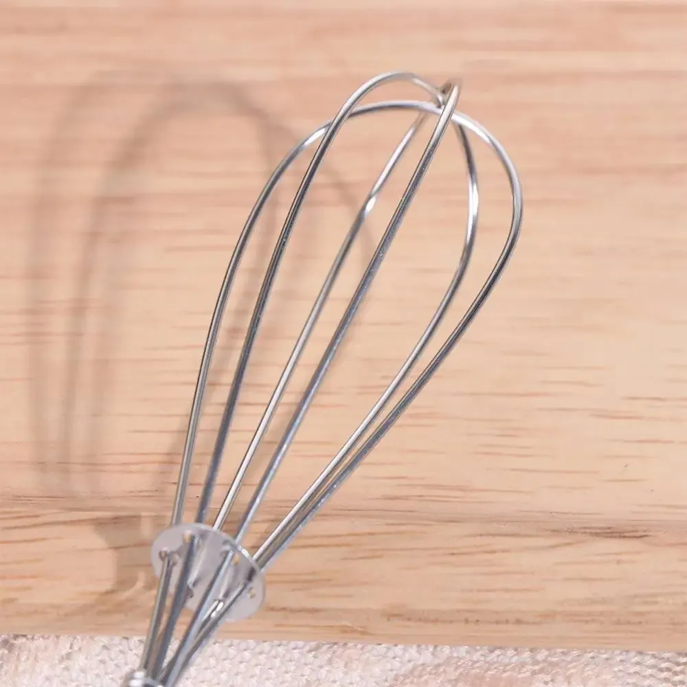 Multifunction Stainless Steel Egg Beater Wooden Handle Useful Mini Egg Whisk Portable Manual Egg Beater Baking — image 8