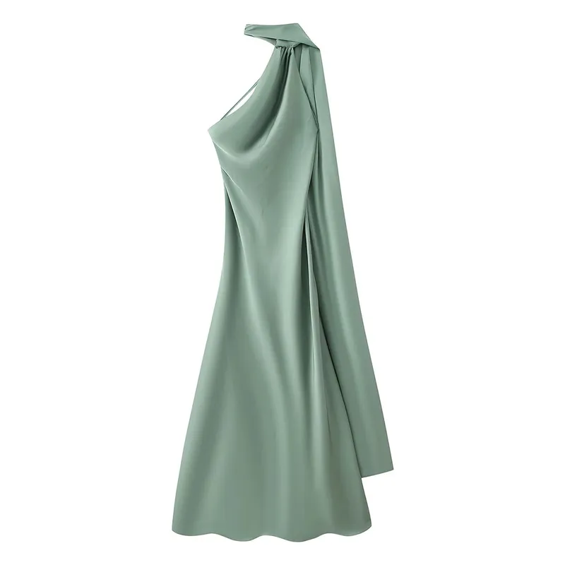 Elegant Ribbon Satin Long Party Dress Women Solid Sleeveless Backless Female Dresses 2026 Spring Summer Lady Chic Evening Gowns