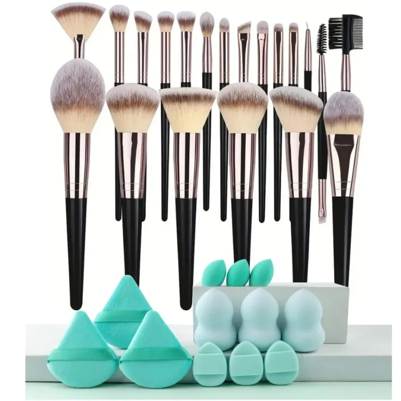 3-20PCS Makeup Brushes Set Eye Shadow Foundation Blush Highlighter Concealer Brush Female Beauty Tool Beauty Sponges Thumb Puffs — image 22