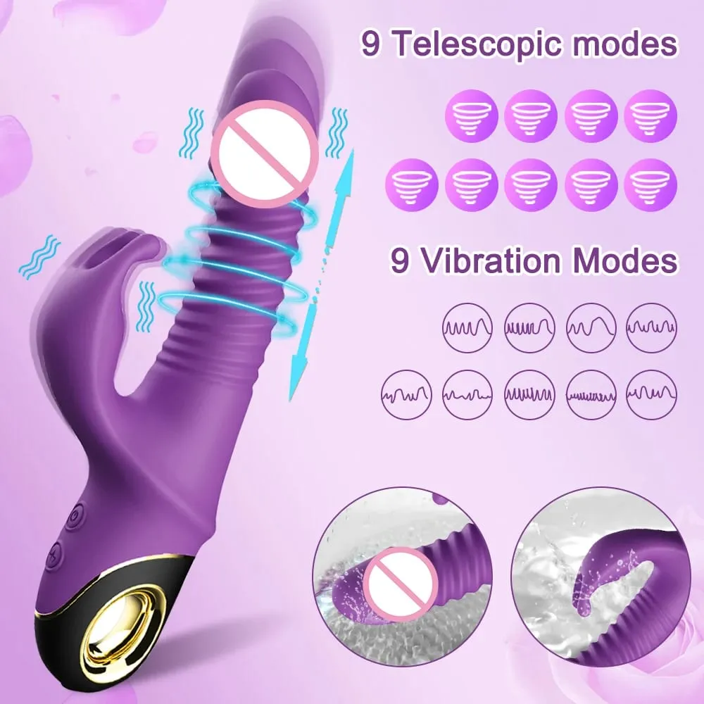 2022 Rabbit Thrusting Vibrator Automatic Telescopic G-Spot Clitoris Stimulator Female Masturbation Sex Toys For Women Adults — image 3