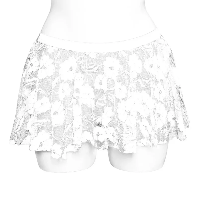 Men Solid Lace Skirt Mesh See Through Para sa Lingerie Low Para sa Rise Pleated Skirts See Through Bodycon Bottom Para sa Party Evening — image 10