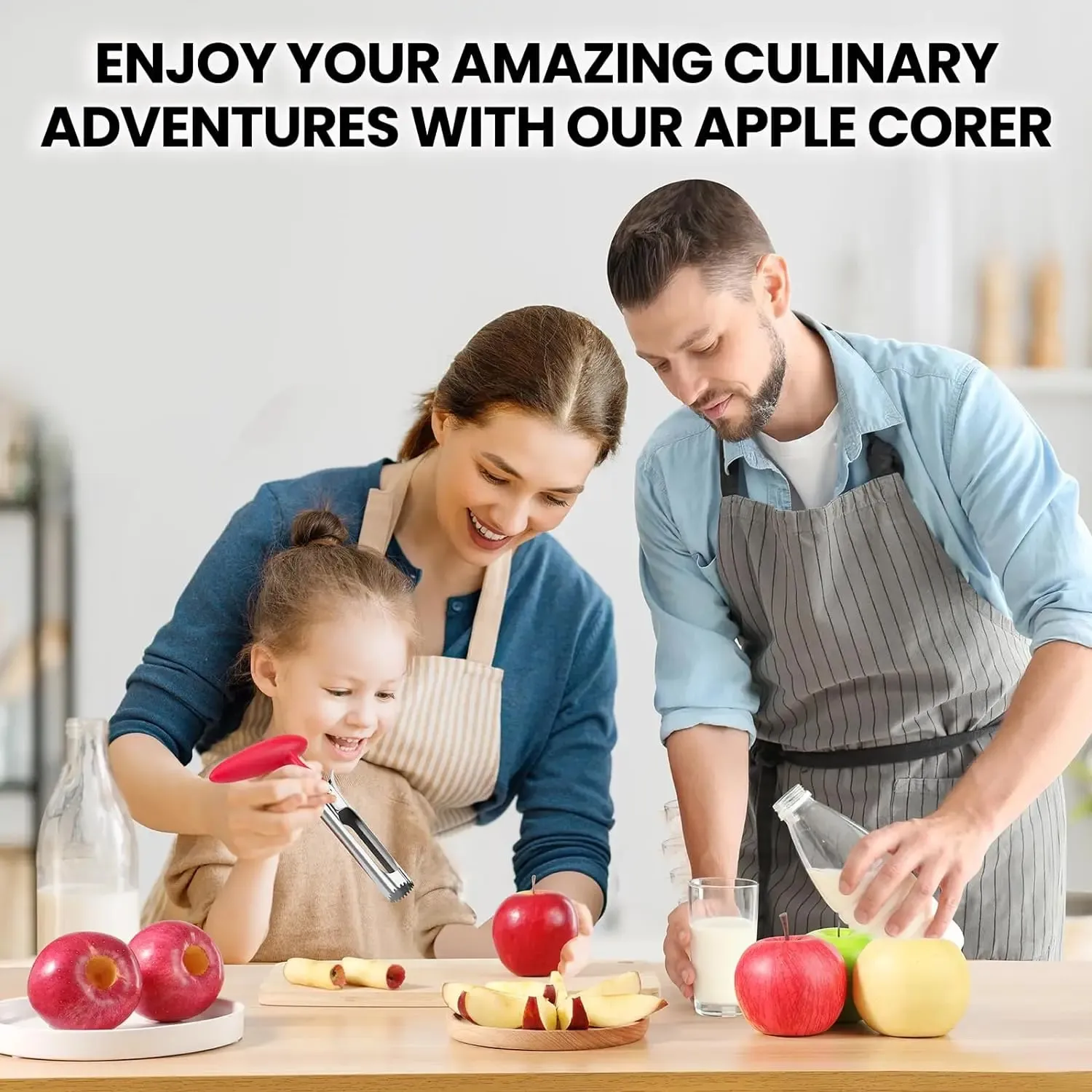 1PC Premium Stainless Steel Kitchen Apple Corer Tool Ultra Sharp Easy to Use & Clean Durable Fruit Corer Remover