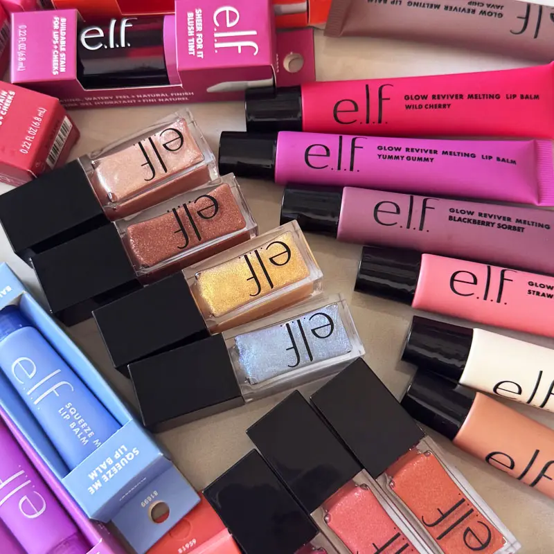 New Elf 8-color Lip Gloss & Multicolored Powder Blush Fine Texture Lightweight Moisturizing Nourishing Lip Balm Care Cosmetics — image 2