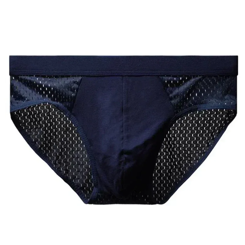 Panlalaking Ice Silk Underwear Briefs Breathable Underwear Bamboo Carbon Fiber Anti-Bacterial Comfortable Hollow Underwear Pantalon Malamig