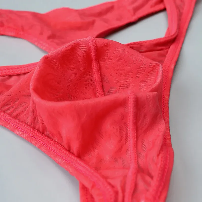 ผู้ชายลูกไม้ Jacquard G-String ชุดชั้นในสูงยืดขนาดใหญ่กระเป๋ากางเกงเซ็กซี่เกย์เร้าอารมณ์ T-back Underpants — image 13