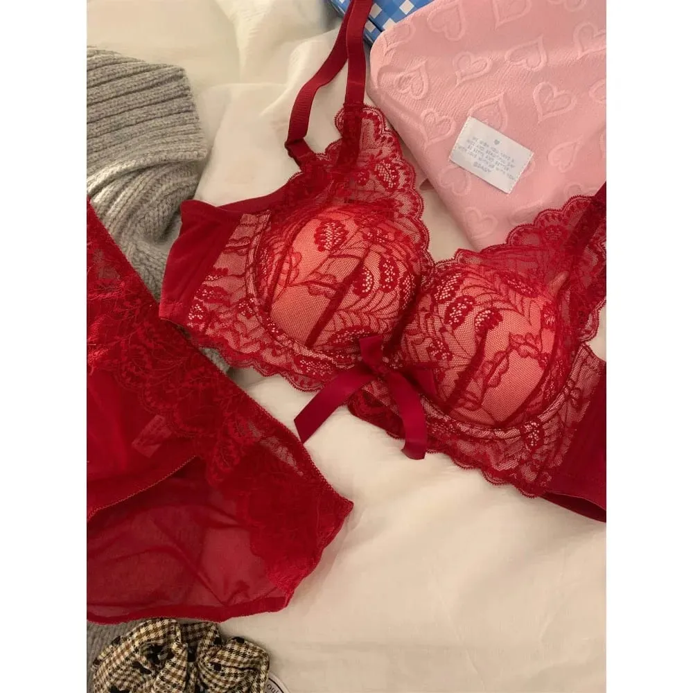 ホット販売ワイヤレスレースブラジャー女性スモールバスト厚いパッド入りプッシュアップリフト抗たるみサイドサポートセクシーなランジェリー 32‑38 AB — image 6