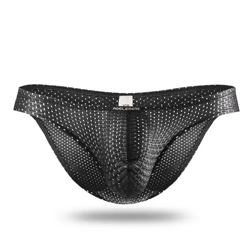 2PCS Tight ice silk transparent briefs men's small briefs mesh eyes youth bottoms breathable — image 29
