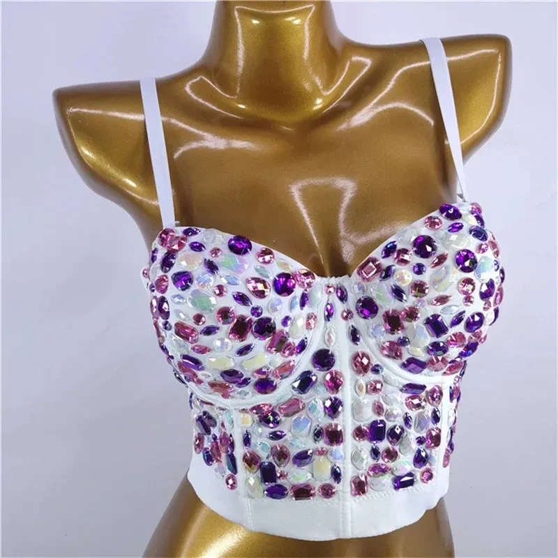 Visivane Rivet Beading y2k Tank Tops Women Bra Blusas Short Corset Woman Clothing Stage Party Shaper Ladies Crop Shirt Camis — image 20