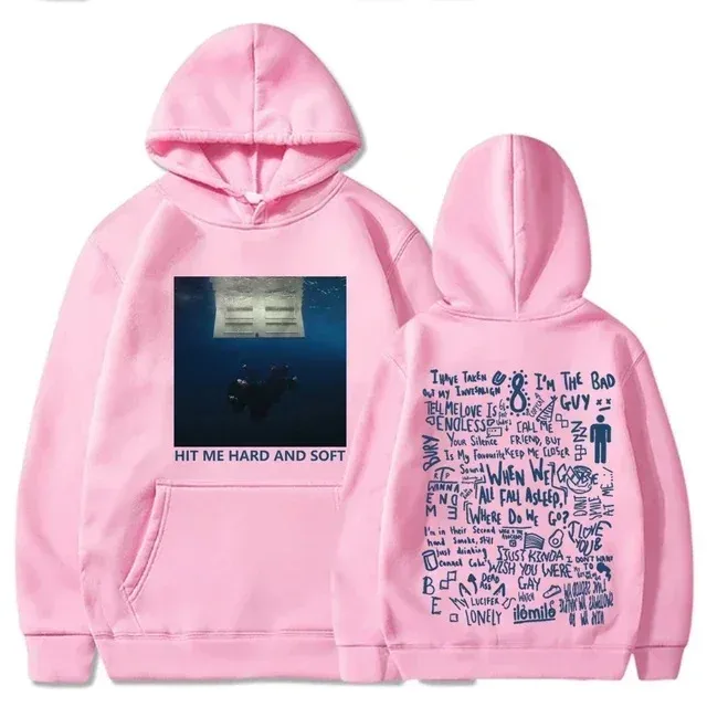 Hit Me Hard and Soft Tour 連帽衫 Billie 套頭衫男款歌手圖案印花秋冬抓絨運動衫適合粉絲 — image 8