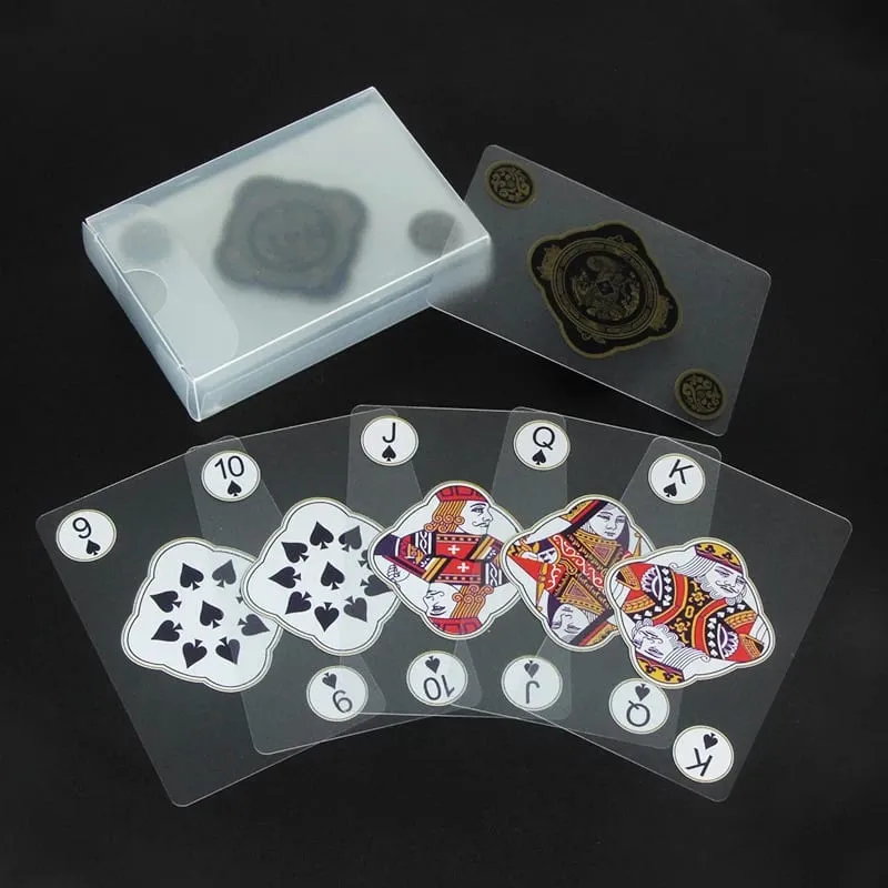 Playing Cards with Transparent PVC Plastic Waterproof Poker Card with A Box Perfect for Blackjack Euchre and Other games — image 1