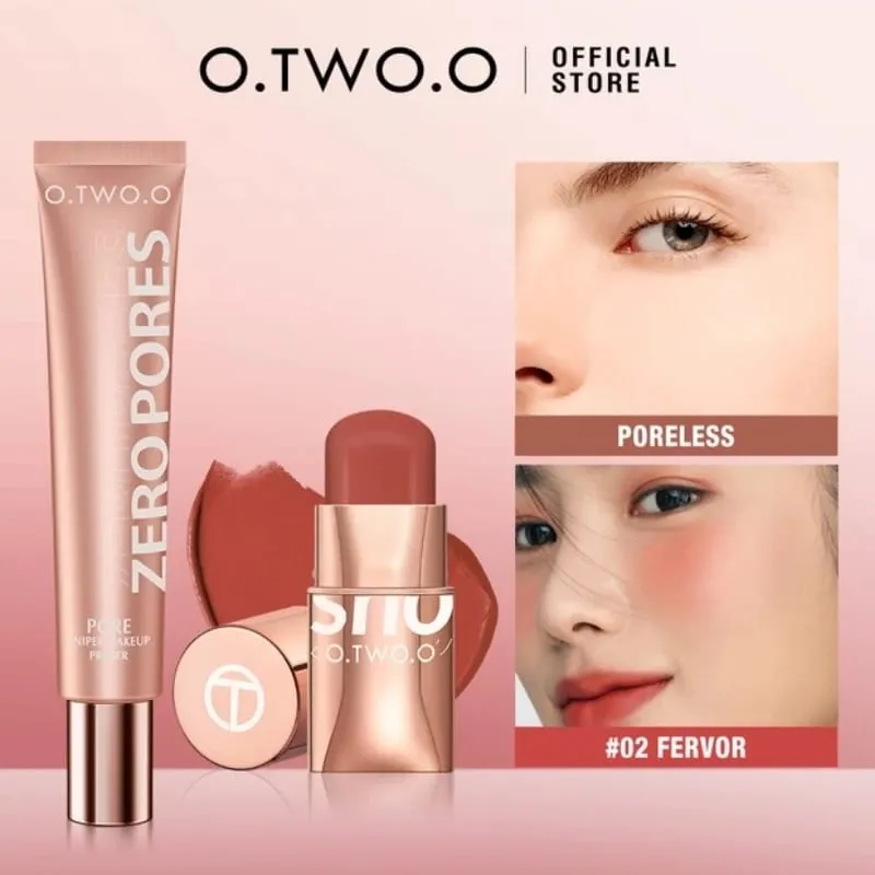 O.TWO.O 2pcs Makeup Set Multi Lipstick Blush Stick Face Primer Makeup Base Oil-Control Waterproof Lightweight Makeup for Women — image 8