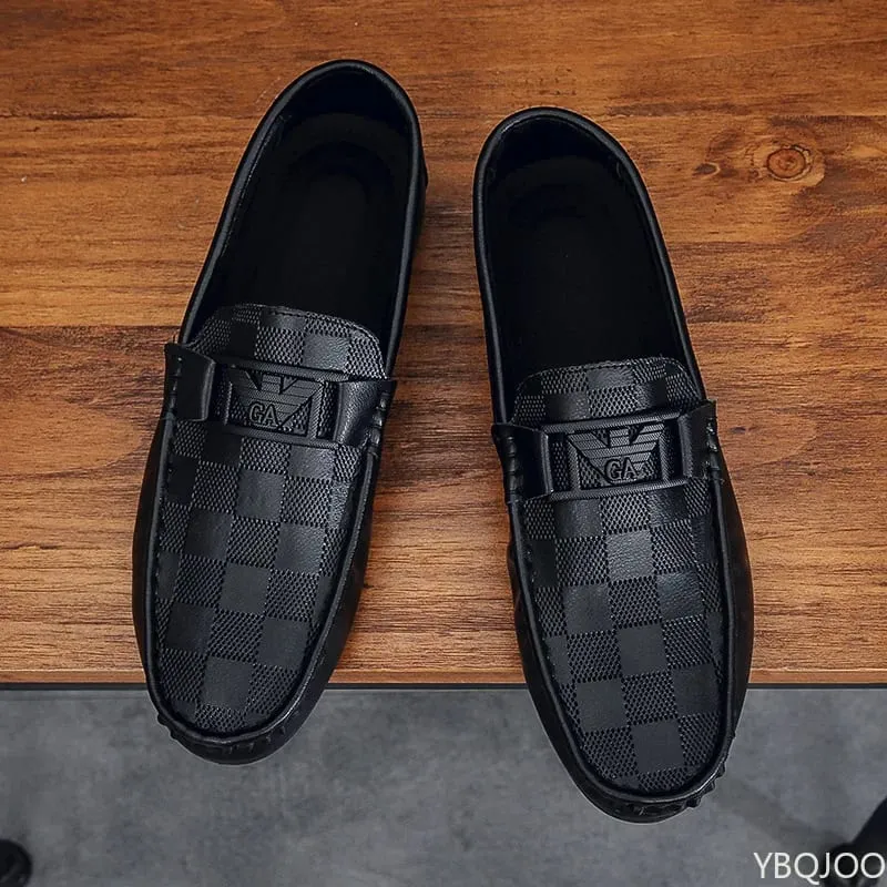 Men's Casual Shoes with New British Style Checkered Design Flat Anti Slip Cover They Are Suitable for Lazy Men's Shoes Sneakers — image 6