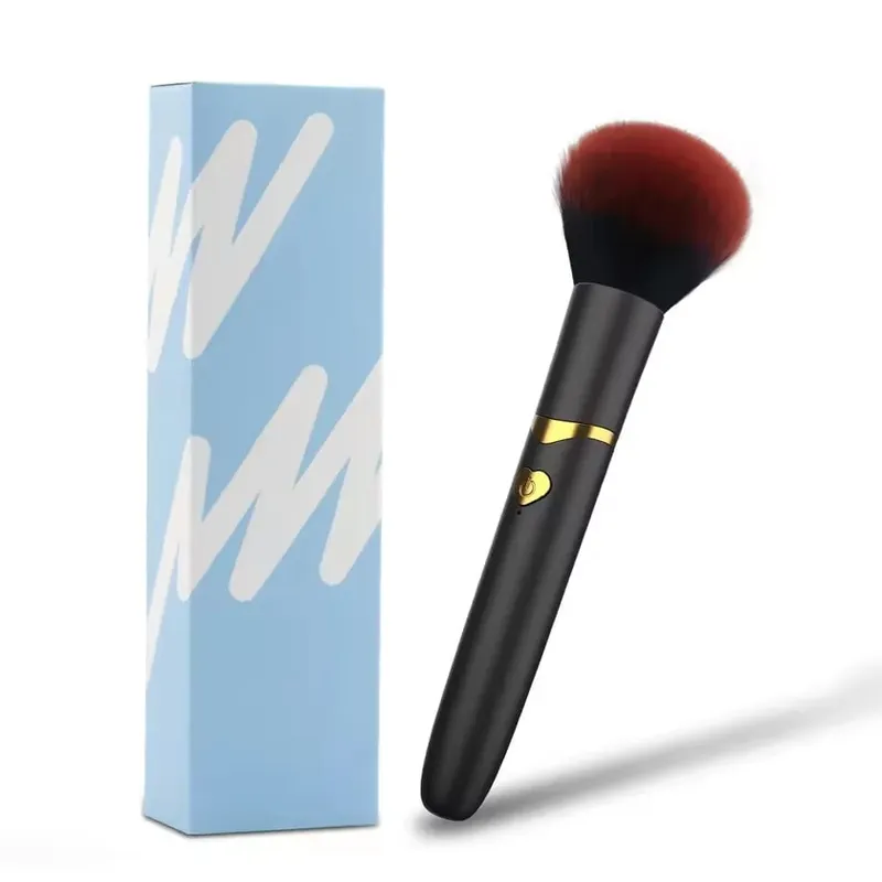 Penna per trucco Doppia testa vibratore Spazzola morbida Pettine Fagioli Micro vibrazione ad alta frequenza Stimolazione profonda Orgasmo del punto G Giocattolo del sesso femminile