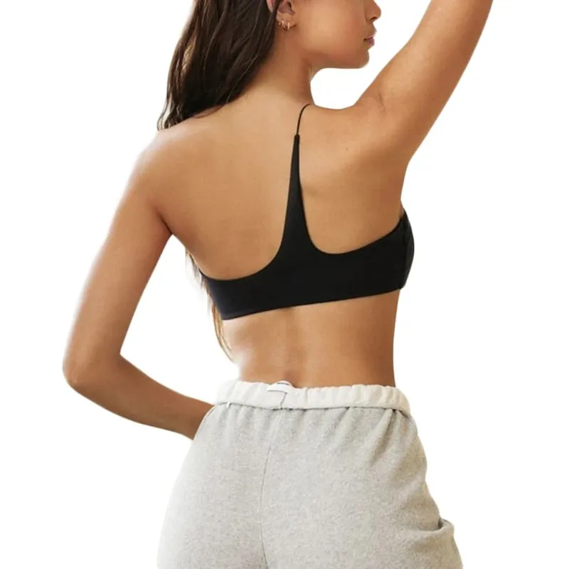 Stretchy Summer Corset Top Women Slim One-Shoulder Sleeveless Black Sexy Bodycon Club Crop Tops Jogger Tube Aesthetic Clothing — image 3