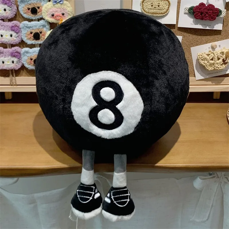 Fun Hot Selling 28cm Long Legs Billiard Ball Plush Doll Throw Pillow Black Eight Round Ball Plush Toy Home Decor For Boys Gift — image 6