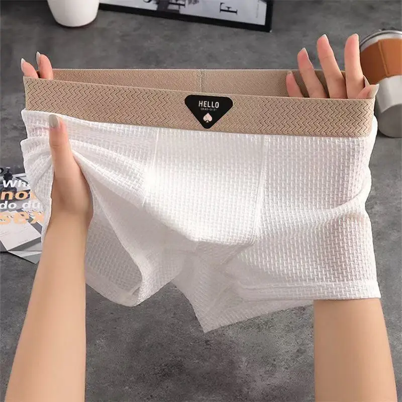 4pcs Men's Boxer Shorts Ice Silk Underwear Underpants Cool Breathable Sexy Slim Panties Mesh Lingerie — image 11