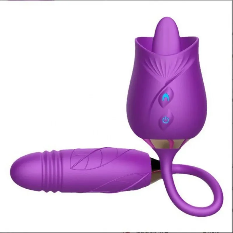 Rose-Licking Vibrator for Women Nipple Clitoral Stimulator Massager Thrusting Dildo 2 in 1 Sex Toy for Women Adult Sex Products — image 9