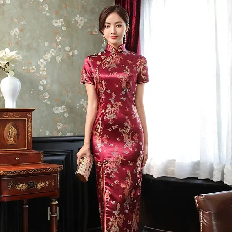 패션 의류 파티 빈티지 캐주얼 여름 우아한 중국어 번체 의류 Cheongsam 중국어 드레스 Qipao 민족 스타일