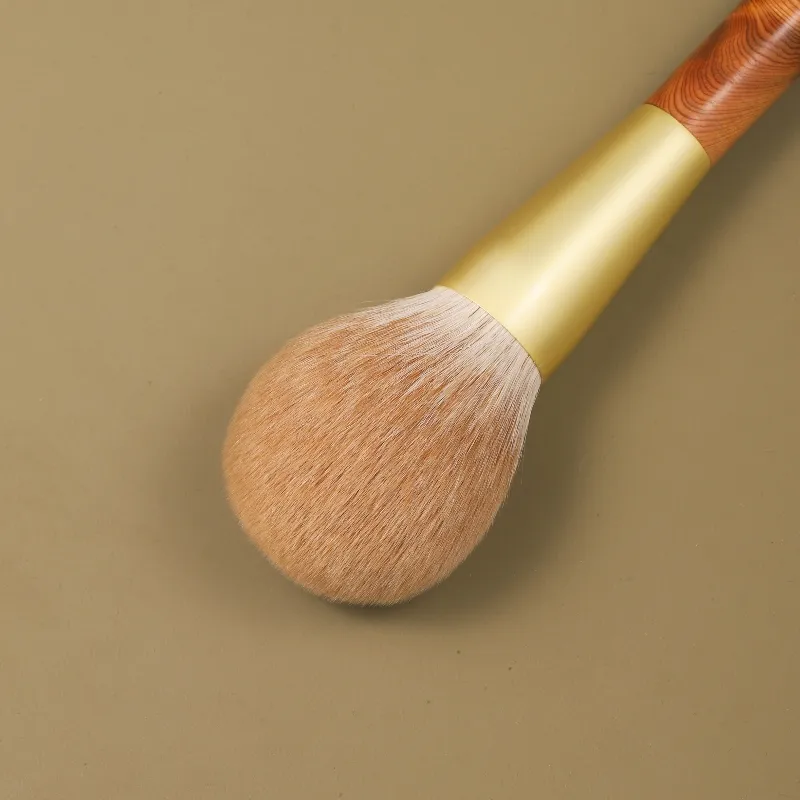 Professional Handmade Makeup Brushes WJ02 Soft Vintage Snow Fox Hair Round Face Powder Brush Yakusugi Wood Handle Make Up Brush