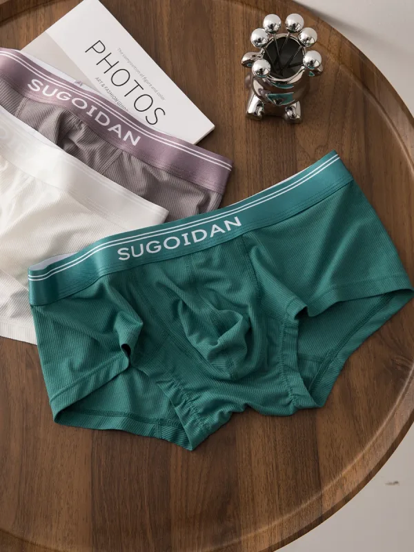 2pcs/lot Underwear Men's Modal Ice Silk Thin Soft Low Waist Quadrangle Shorts Men's Flat Corner Underwear Men's Fashion Youth — image 3
