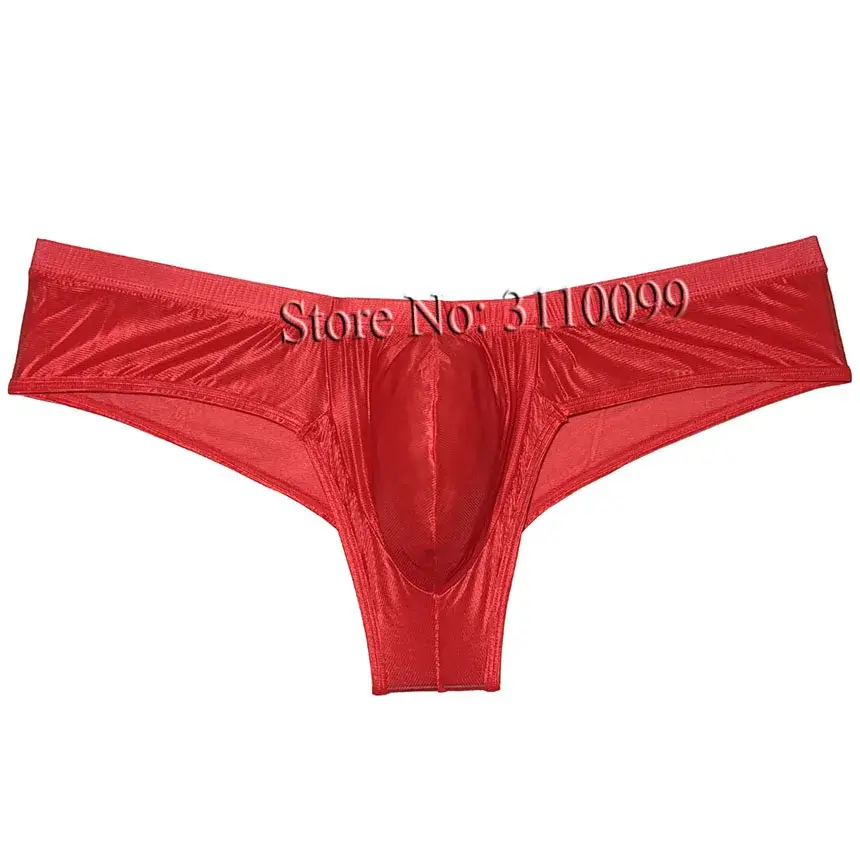 Men's Shiny Silk Mini Bikini Boxer Briefs Underwear Enhance Pouch Bikini Boxers — image 11