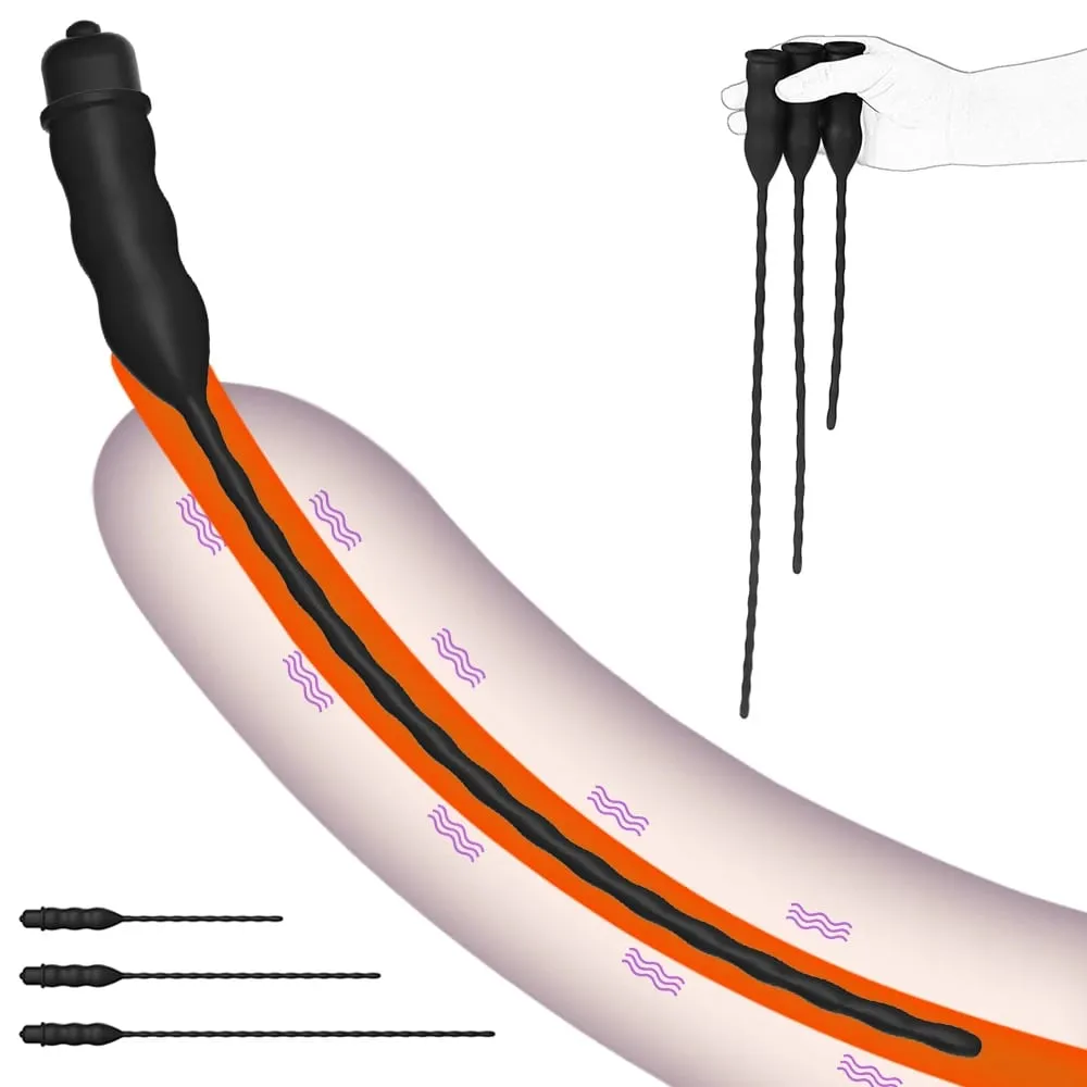 Silicone Horse Eye Stick Penis Plug Urethra Beads Urethral Stimulator Sounding Urethral Masturbation Climax Sex Toys for Men