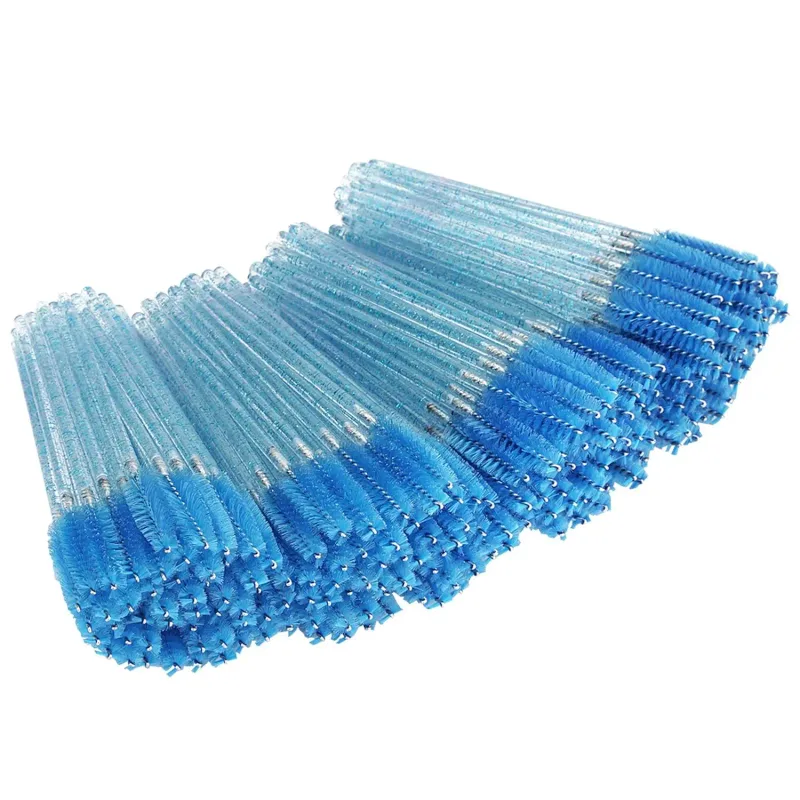 50Pcs/Pack Disposable Micro Eyelash Brushes Mascara Applicator Wand Brushes Comb Eye Lashes Brush Makeup Tools Gold Handle