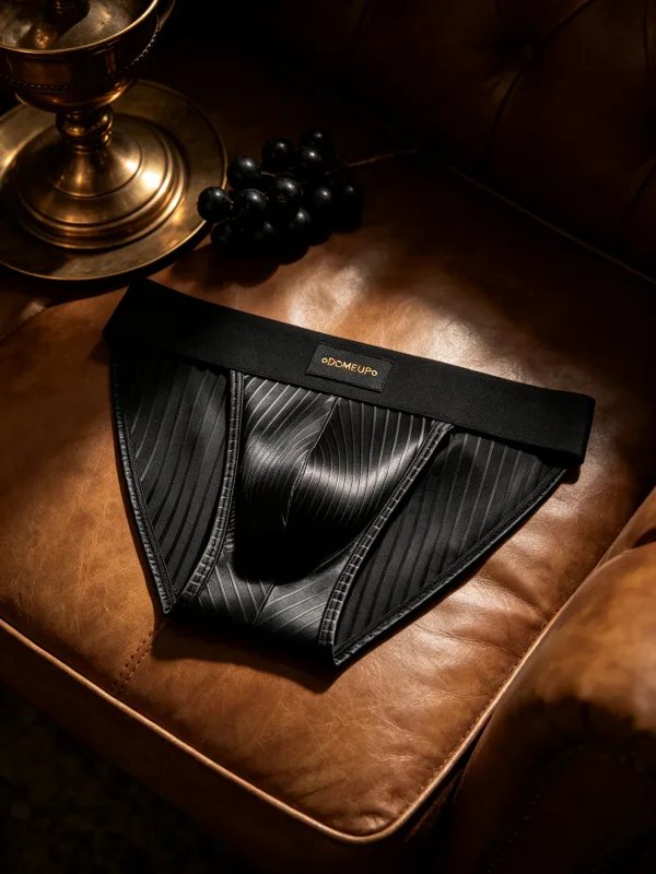 Herren-Unterwäsche, glänzend, gestreift, Dreieck-Slip, vorderer Ausbuchtungsbeutel, sexy Low-Rise, schmale Passform, tägliche Herren-Unterhose DP915 — image 18