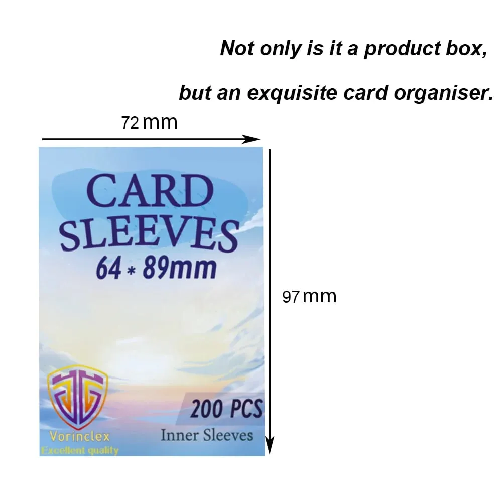 200 Stück transparente Innenkartenhüllen in Standardgröße, perfekt für Doppelhüllen, 64 x 89 mm, TCG-Kartenhüllen, Kartenschutz für MTG — image 5