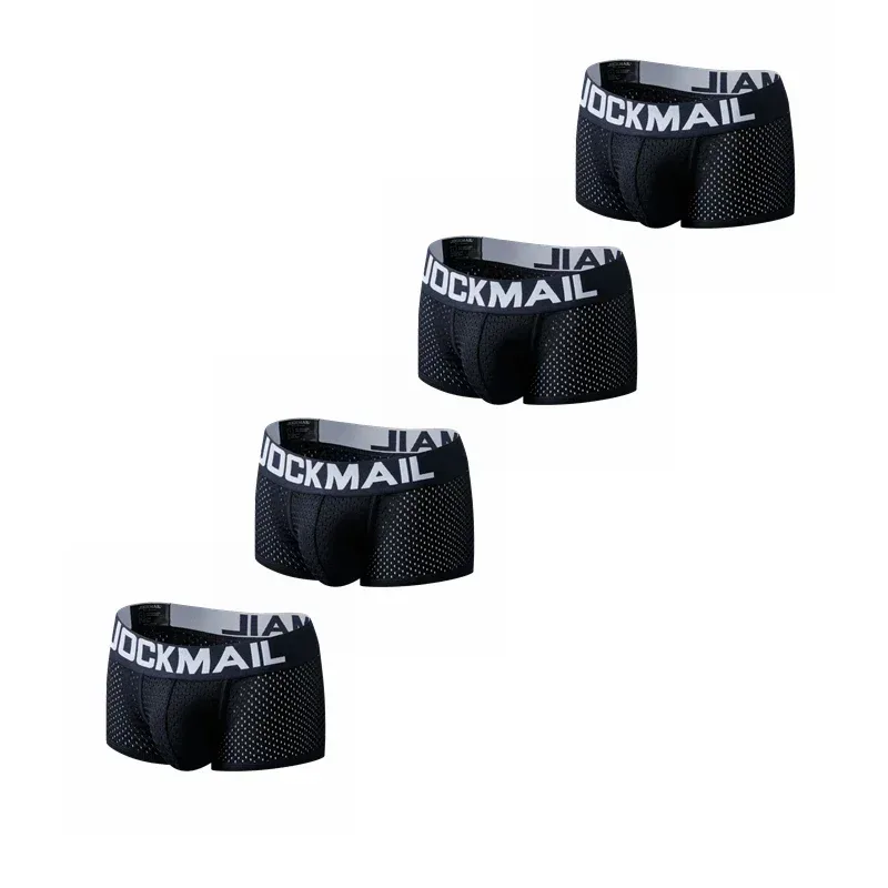4PCS/Lot Boxer Men Mesh Breathable Boxershorts Men Underwear Shorts Panties Men Cuecas Boxer Underpants Calzoncillos