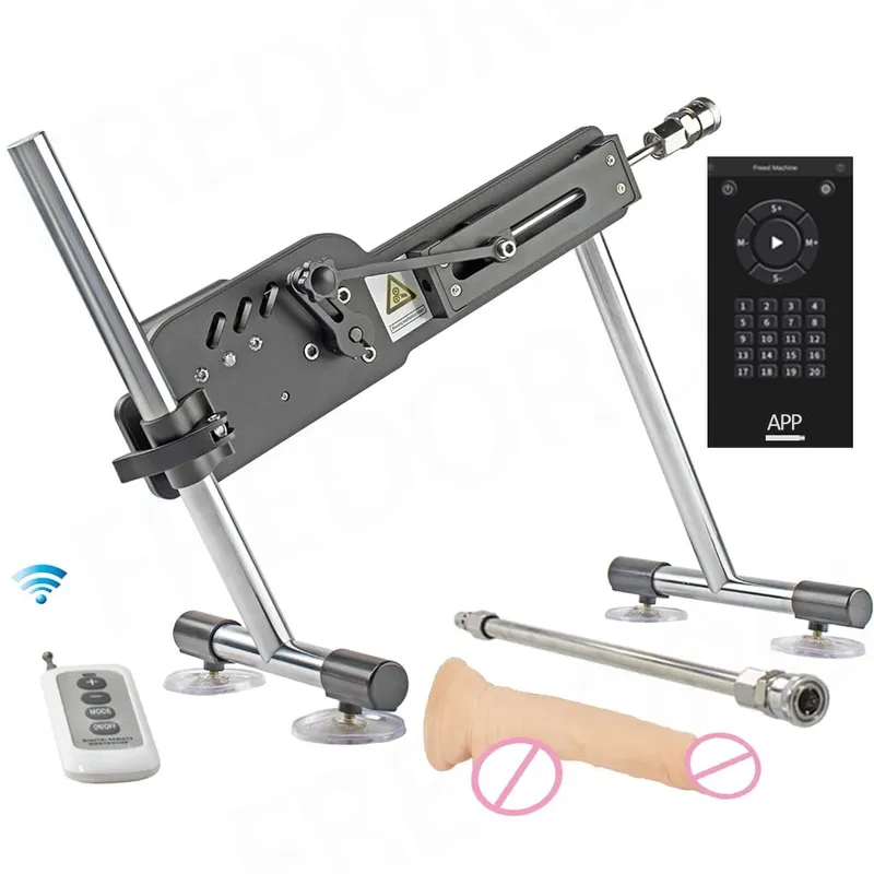 Fredorch Wireless Sex Machine for Women Masturbation Machine 70W Power Mute Sex Toy with Dildo Masturbator 3-9CM Stroke Love Ma