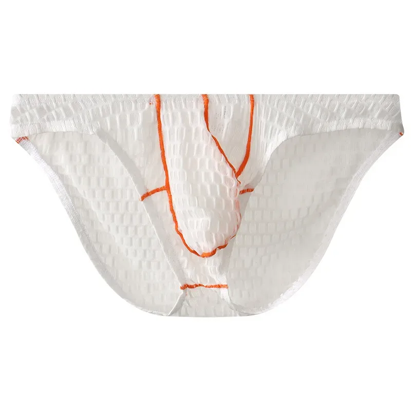 Men Sexy Briefs Underwear Lace Breathable Briefs Underpants U Pouch Ice Silk Ropa Interior Hombre Slips Sissy Panties Cuecas — image 7