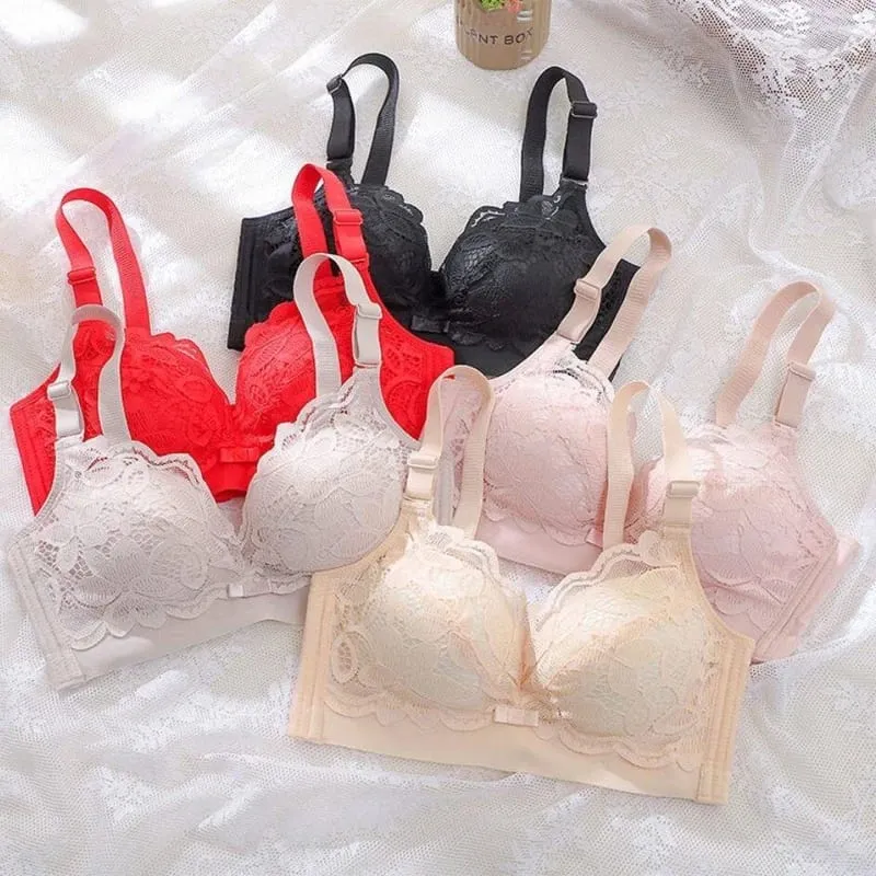 厚さ12cmのパッド入りプッシュアップブラ ワイヤレスギャザーブラジャー 小胸用 セクシーナチュラルリフト