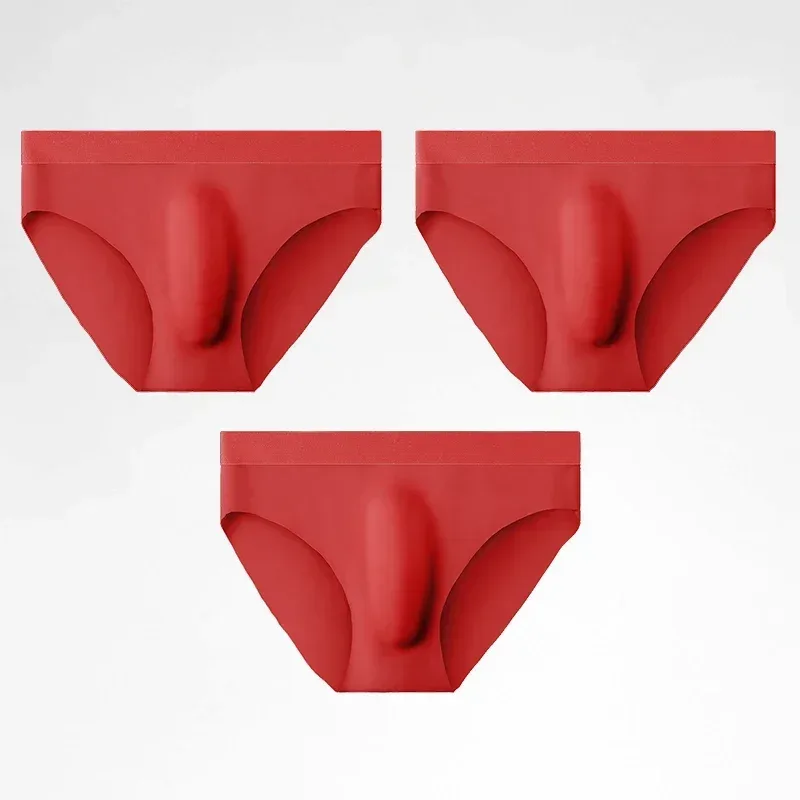 3PC Ice silk texture briefs, super cool on the skin in summer, enjoy the silky touch