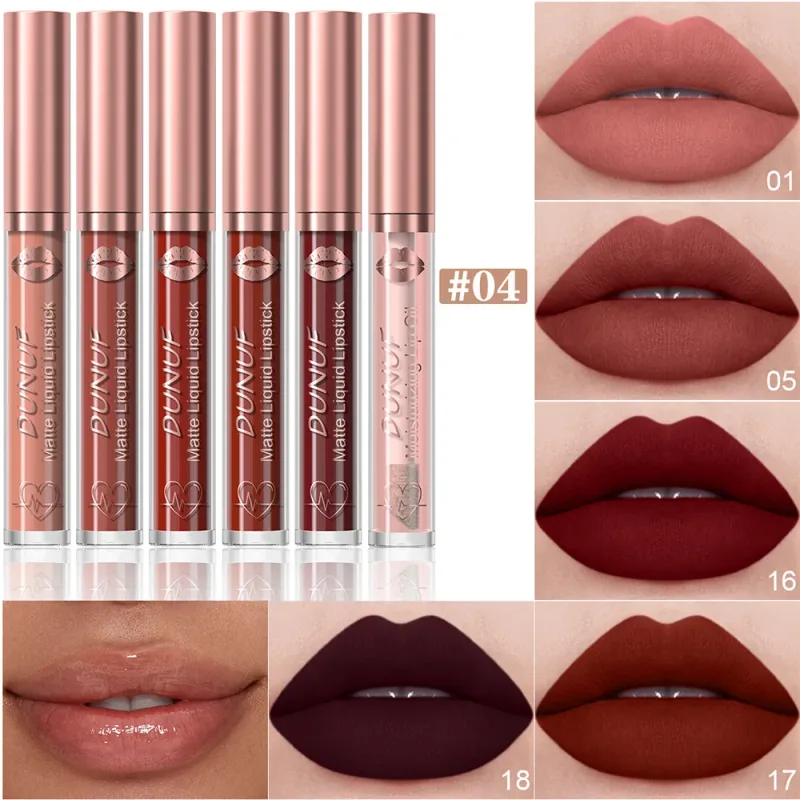 6 PCS Velvet Matte Liquid Lipstick Set Waterproof Long Lasting Nude Rose Red Lip Oil For Moisture And Shine — image 10