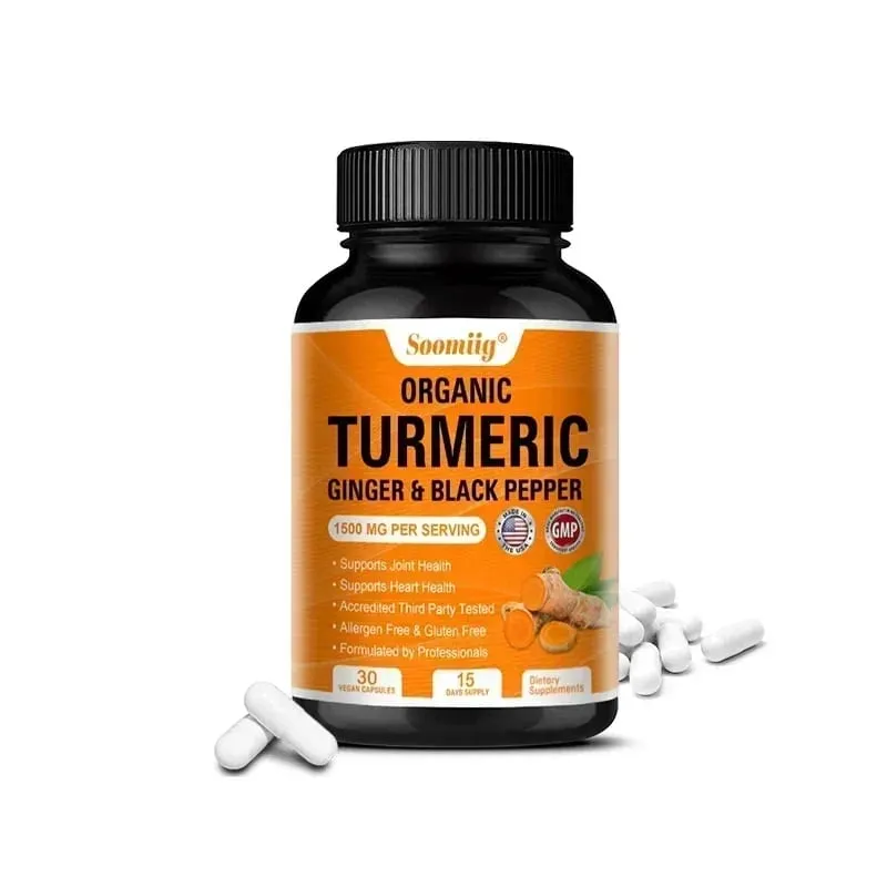 Turmeric Curcumin with Black Pepper Extract 1500mg Joint & Immune Health Support - High Absorption Turmeric Supplement NON-GMO