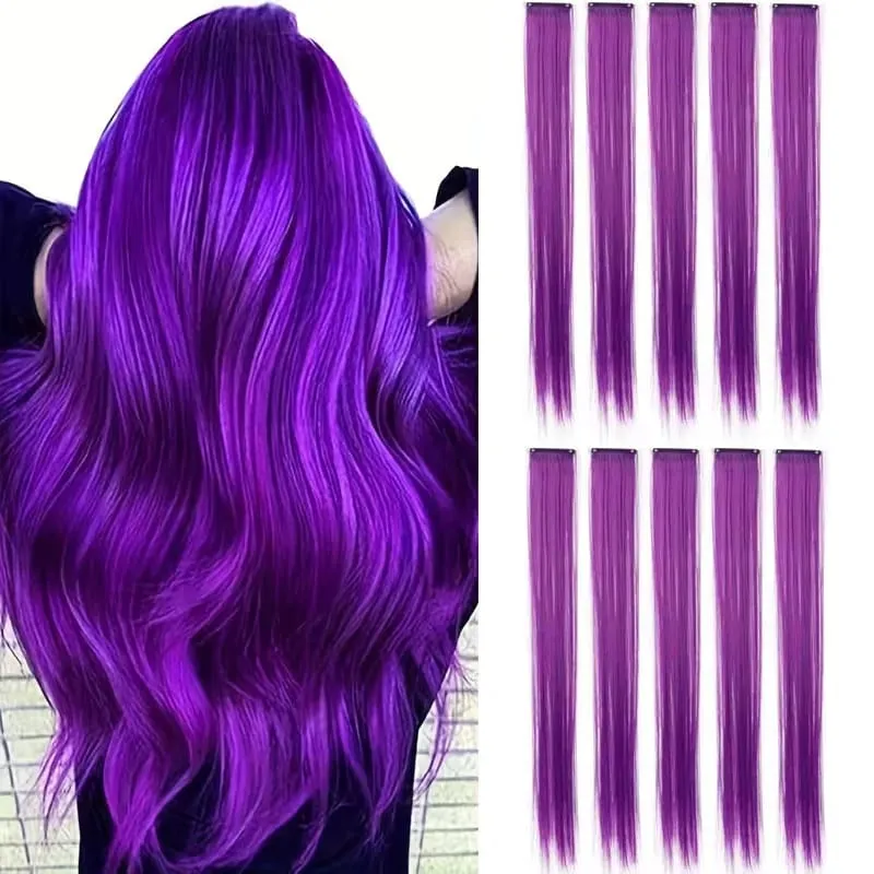 24Inch Synthetic 10pcs Long Straight Clip‑in Hair Extension Easy Install Hairpiece for Women Daily Party Hairstyle Accessory — image 13