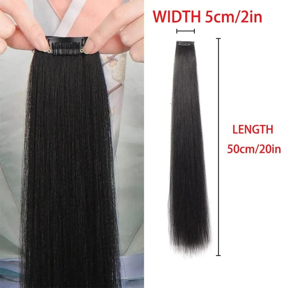 Synthetic black women's vertical hair extensions hair extensions five different lengths of headwear for women's wigs — image 15