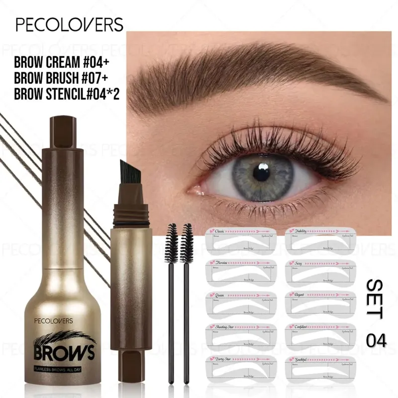 4 Pcs/SET Eyebrow Products Makeup 3 in 1 The Face Contouring Eyebrow Hairline Contour Fine Powder Soft Mist Brow Look — image 10
