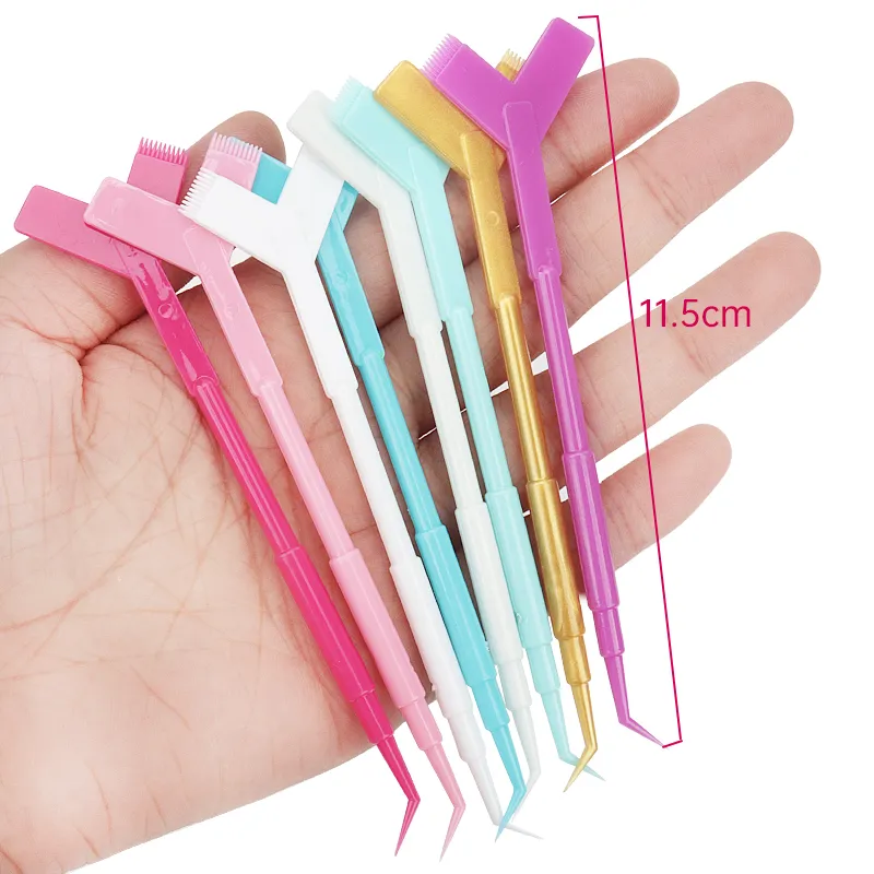 10Pcs Reusable Plastic Eyelash Perming Stick Tool Eyelash Extension Y Shape Comb Lash Lifting Curler Applicator Make Up Brushes