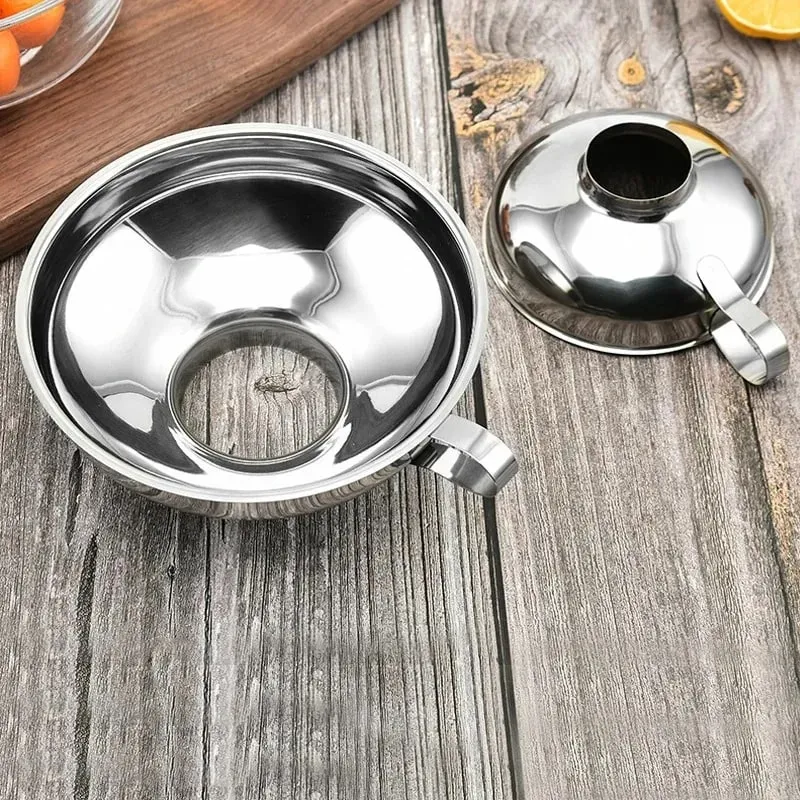 Premium Stainless Steel Kitchen Funnel Large Wide Mouth Design for Canning Jam Oil Liquid Pouring Household Use — image 2