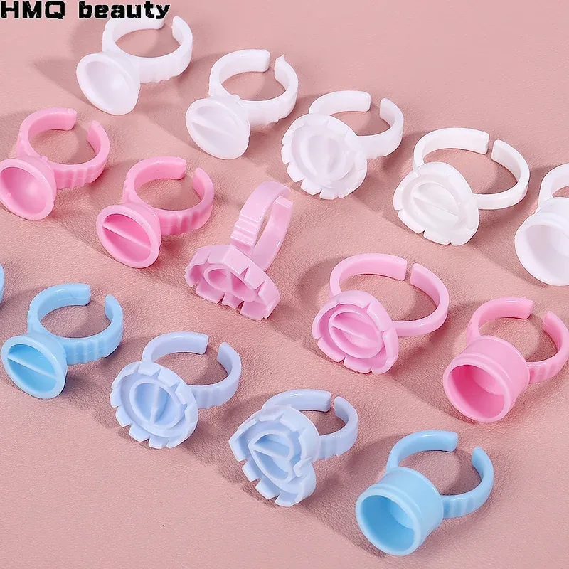 50/100Pcs Disposable Glue Ring Cup For Lashes Fan Tattoo Pigment Holder Eyelash Extension Container Glue Holder Makeup Supplies — image 2
