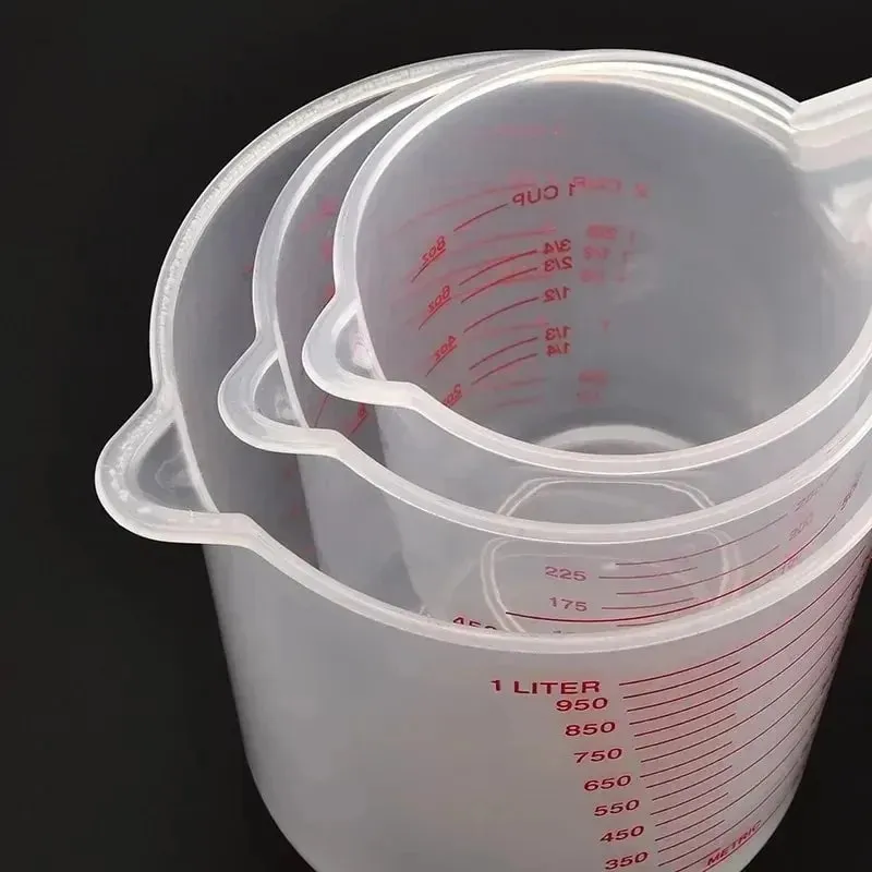 Kitchen Food Grade 0.25L 0.5L 1L Plastic Tip Mouth Pot Pour Spout Clear Measuring Cup Household Baking Scale Cup Kitchen Tool — image 9