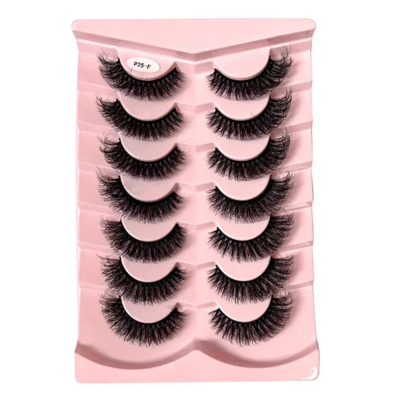 7 Pairs False Eyelashes Wispy Lashes Natural Look Fake Eyelashes Faux Mink Fluffy Strip False Lashes Pack — image 10