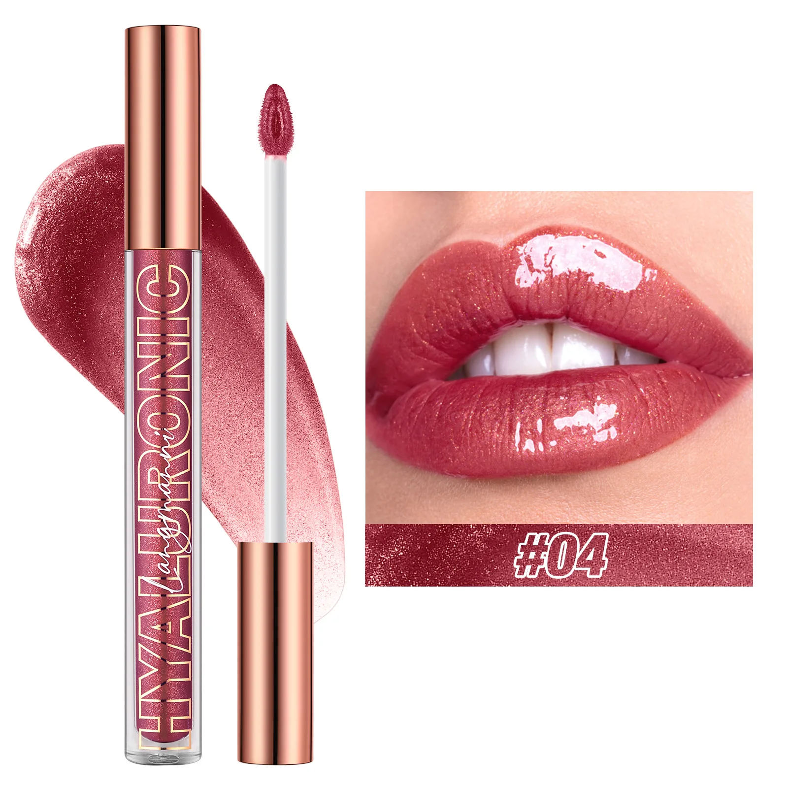 Pearlescent Glitter Plumping Lip Gloss Diamond Glitter Nude Pink Liquid Lipstick Shiny Glass Waterproof Sexy Lip Tint Lip Makeup — image 10