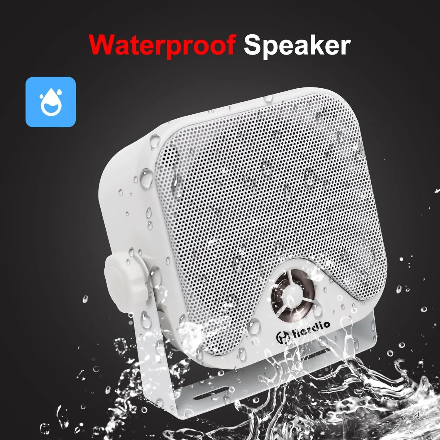 Herdio 4 Inch Heavy Duty Waterproof Boat Marine Box Outdoor Speakers Surface Mounted For Skid Steer ATV UTV RZR Golf Cart Boat — image 5
