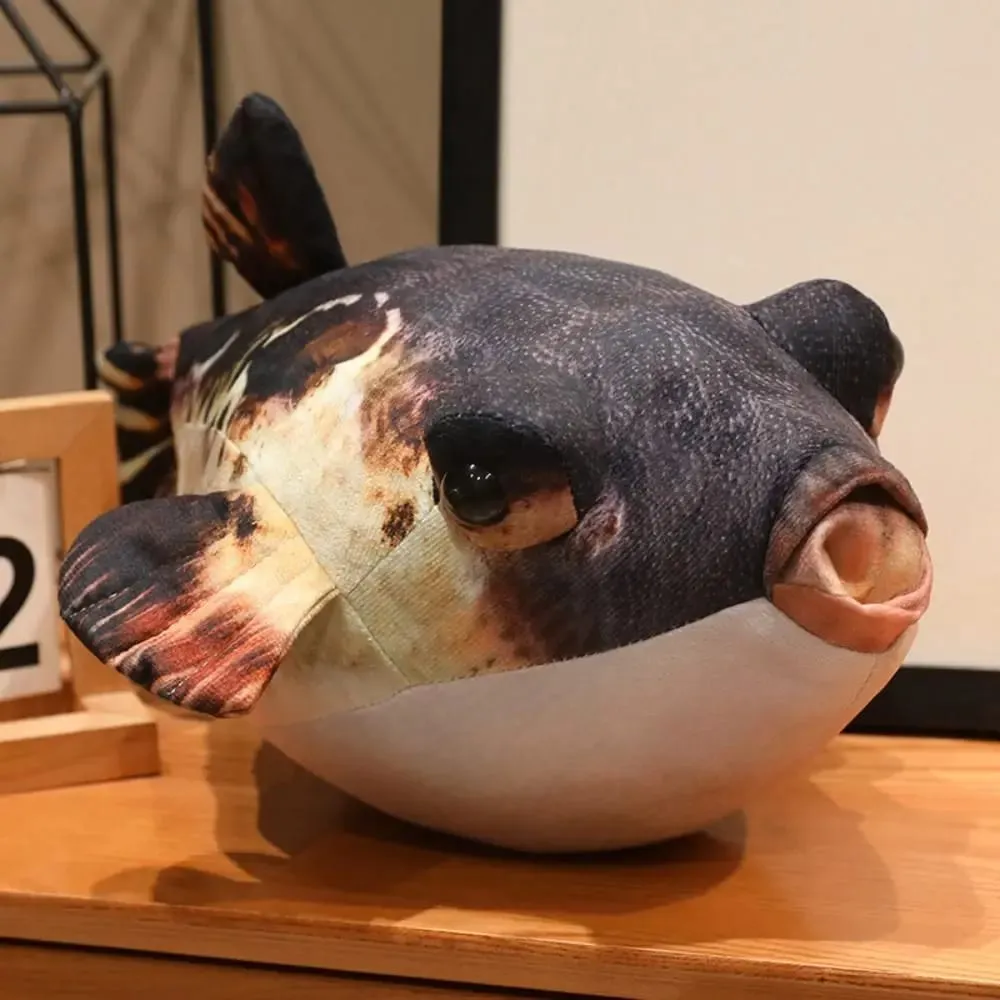 Simulasi Boneka Ikan Buntal Mainan Mewah Sofa Hiasan Boneka Tidur Ikan Buntal Loket Mewah Kusyen Belakang 20cm — image 2