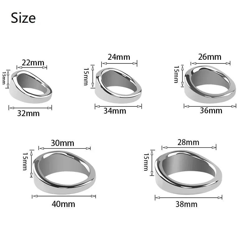 Stainless Steel Metal Penis Lock Cock Ring Delay Ejaculation Ball Scrotum Stretcher Erection Cock Ring Slave Male Sex Toy Man — image 4