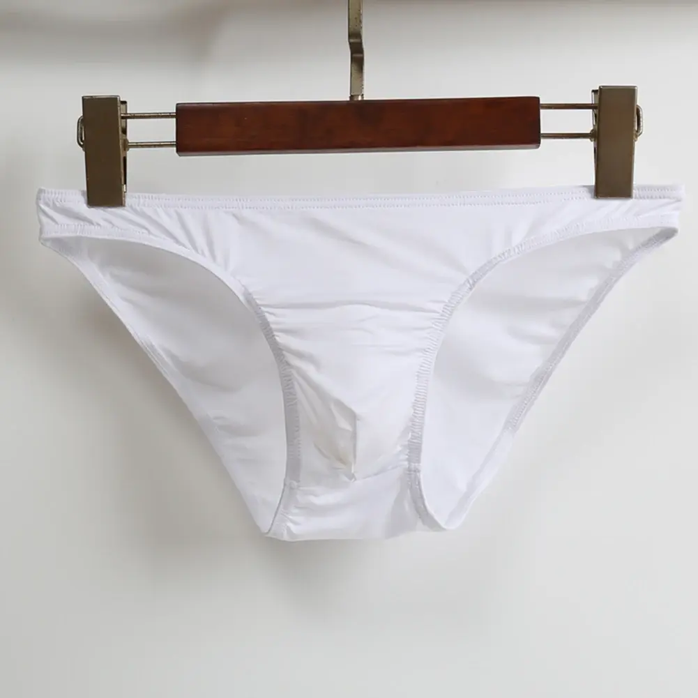 Sexy Men Bulge Pouch Briefs Underpants Panties Bikini Solid Color Transparent Briefs Underwear Pump Man Glossy Panties — image 8
