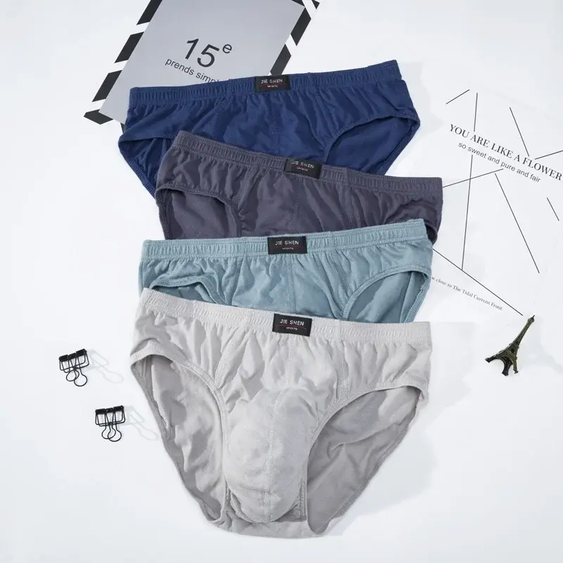 2 Pcs/Lot Men's 100% Cotton Briefs Comfortable Underpants Male Breathable Underwear Lingerie Panties Plue Size Xl -5XL — image 2